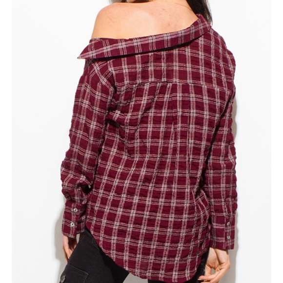 Burgundy Button Up Shirt - Picture 5 of 7